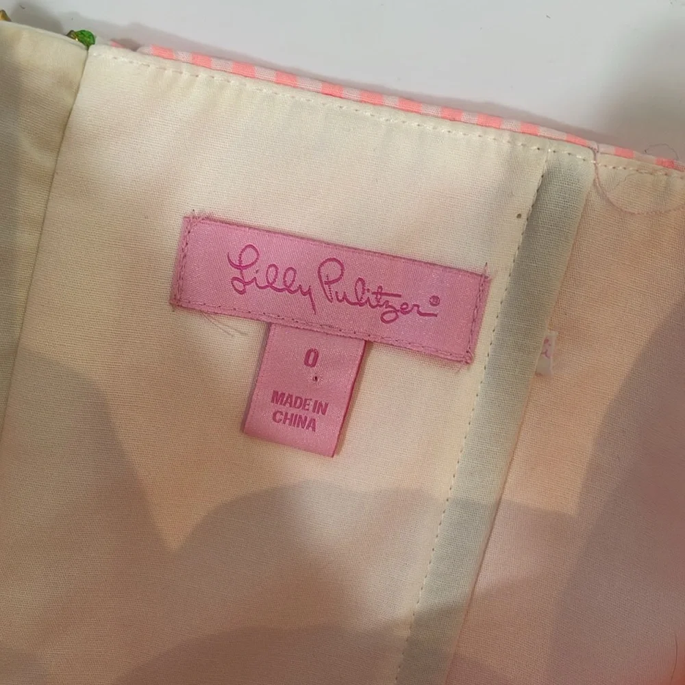 Lilly Pulitzer Strapless Dress Size 0 Bright Pink EUC